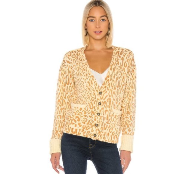 🔥 REBECCA MINKOFF Kerry Leopard Print Cardigan - Picture 4 of 7